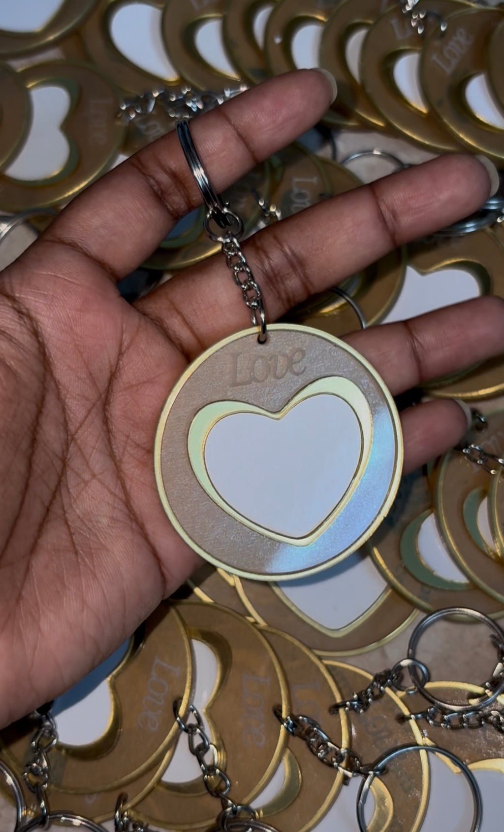 Thumb Impression Heart Keychain