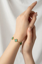 Green clover chain bracelet