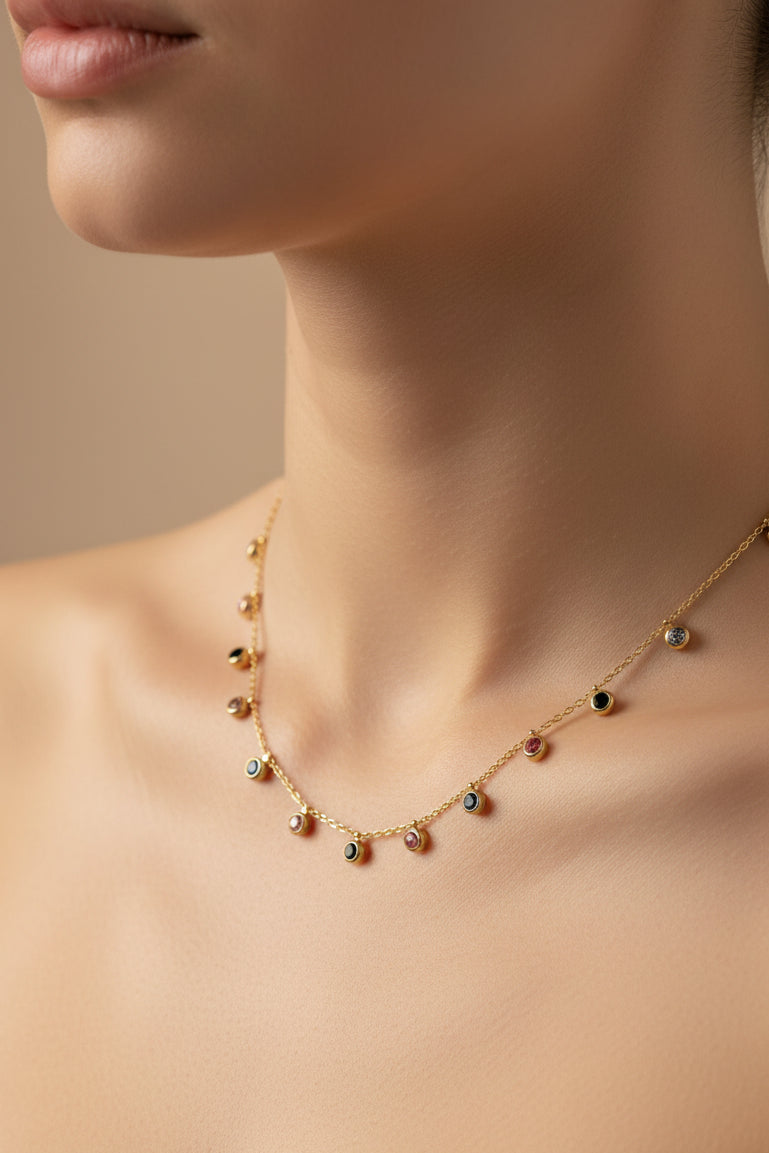 Multi-colored stone chain