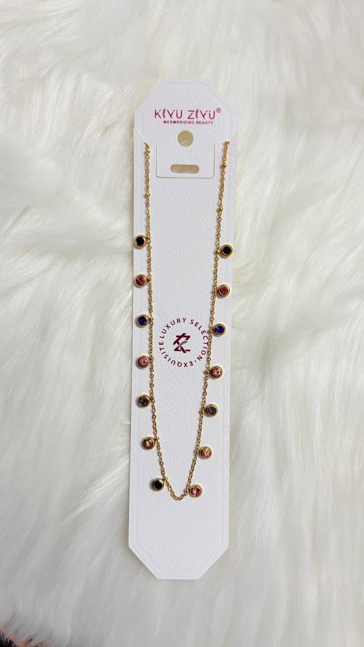 Multi-colored stone chain