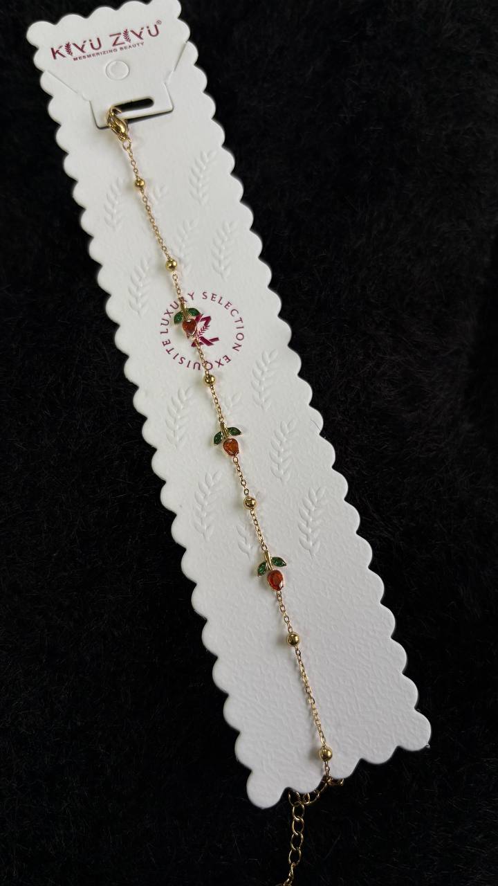 Red Tulip Chain Bracelet