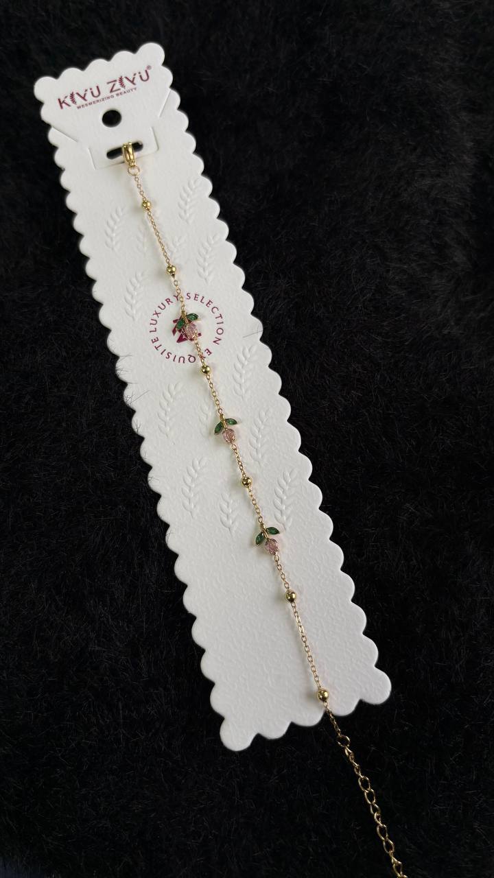 Pink Tulip Chain Bracelet