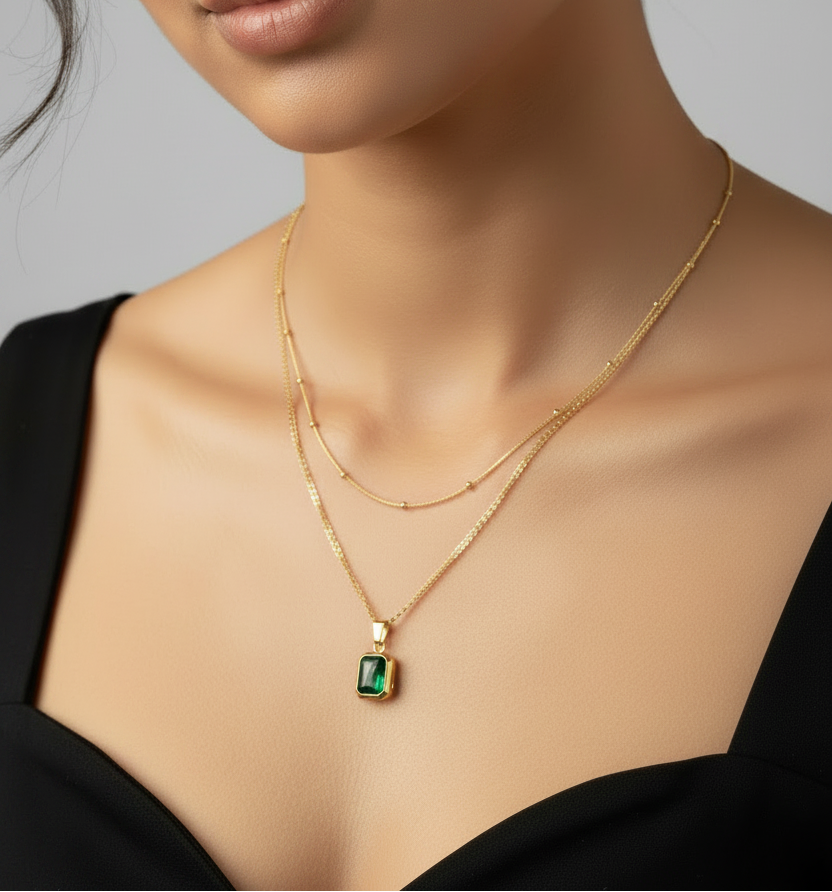Emerald Layered Necklace
