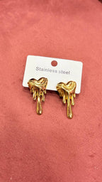 Heart melt stud earrings