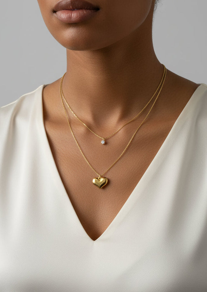 Layered Heart Necklace