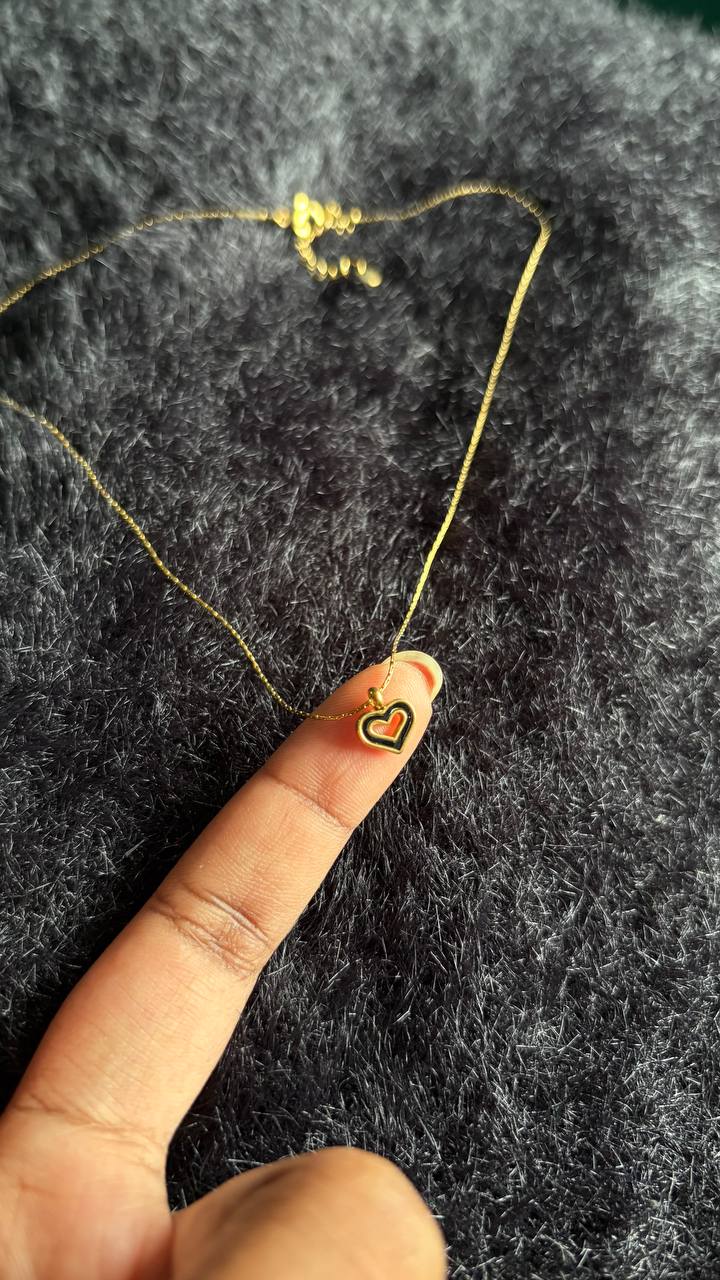 Tiny Black Heart Chain