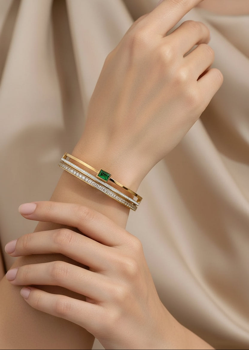 Green Stone Kada Bracelet