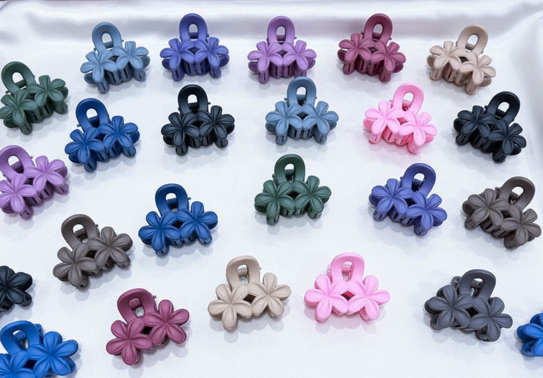 Dual Flowers Matte Small Claw