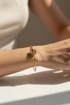 Flowers Open Hand Cuff Bracelet