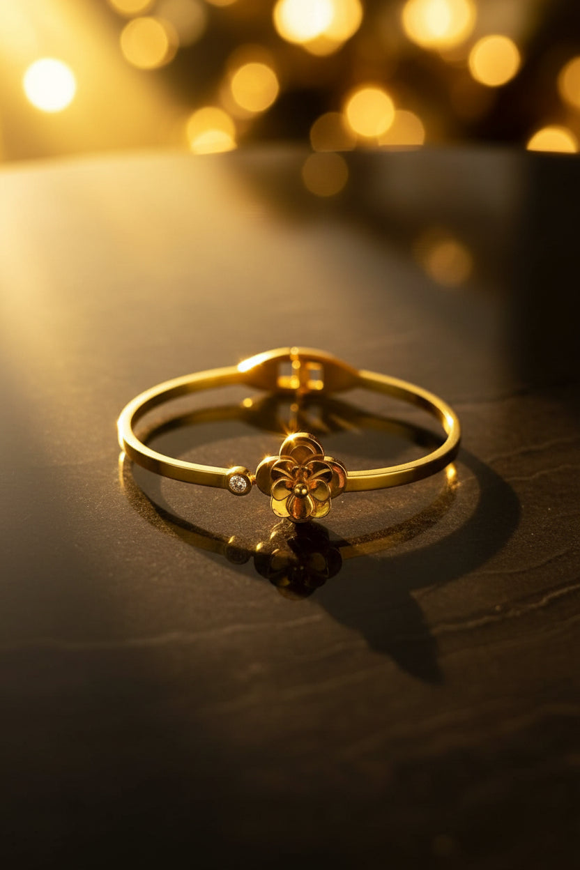 Big Flower Stone Kada Bracelet