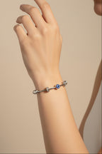 Silver Evil Eye Unisex Magnetic Kada Bracelet