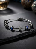 Silver Evil Eye Unisex Magnetic Kada Bracelet