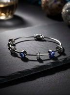 Silver Evil Eye Unisex Magnetic Kada Bracelet