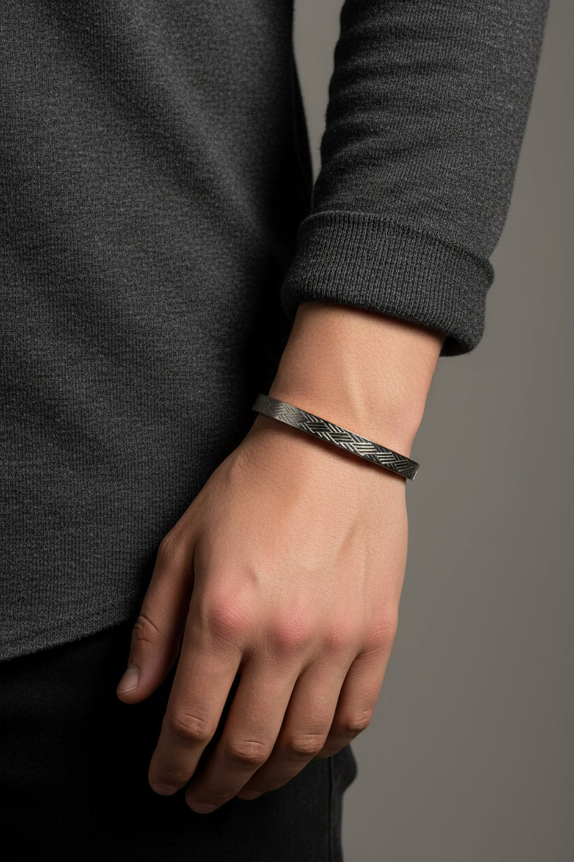 Silver Cross Unisex Kada Bracelet