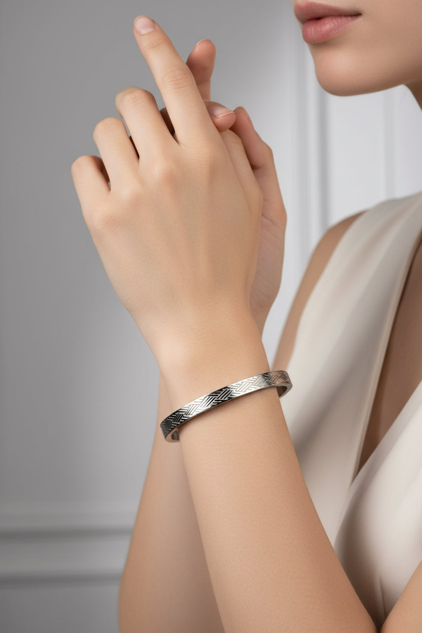 Silver Cross Unisex Kada Bracelet