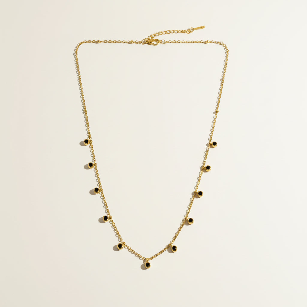 Green Stone Charm Chain