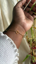Gold Heart Chain Bracelet