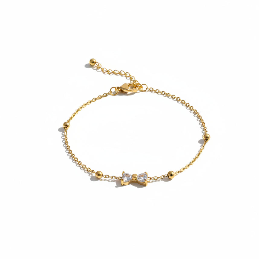 Crystal Bow Chain Bracelet