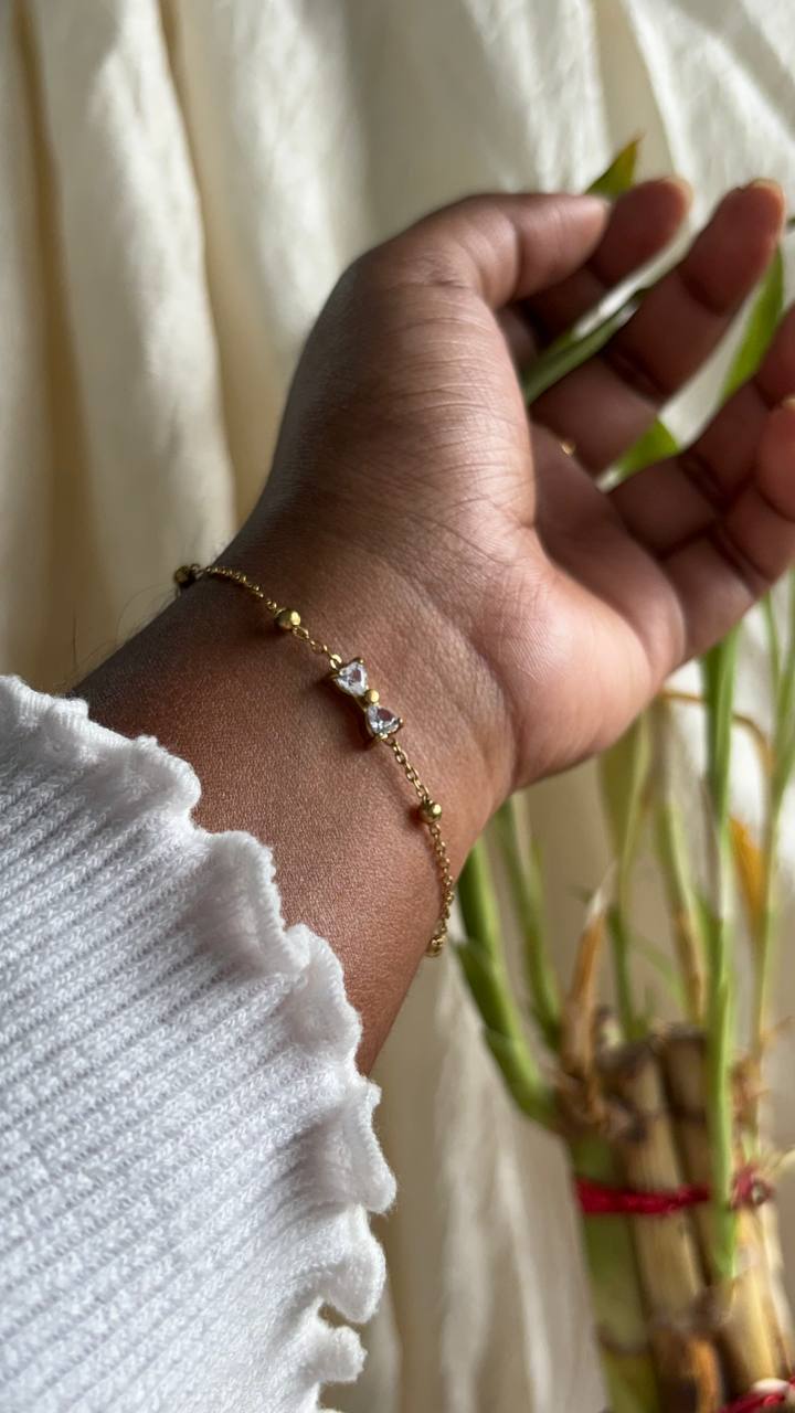 Crystal Bow Chain Bracelet