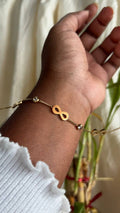 Infinity & Stone Chain Bracelet