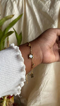 White Clover Charms Chain Bracelet