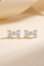 White Crystal Bow Chain With Studs