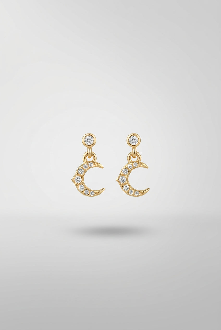 Moon Stone Hanging Ball Back Studs