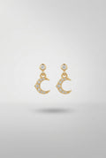 Moon Stone Hanging Ball Back Studs