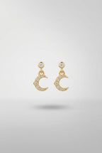 Moon Stone Hanging Ball Back Studs