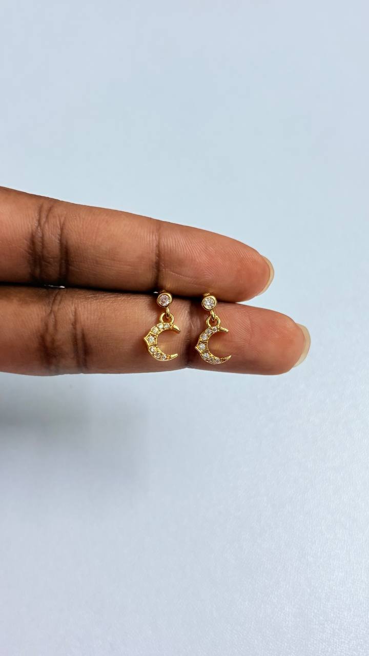 Moon Stone Hanging Ball Back Studs