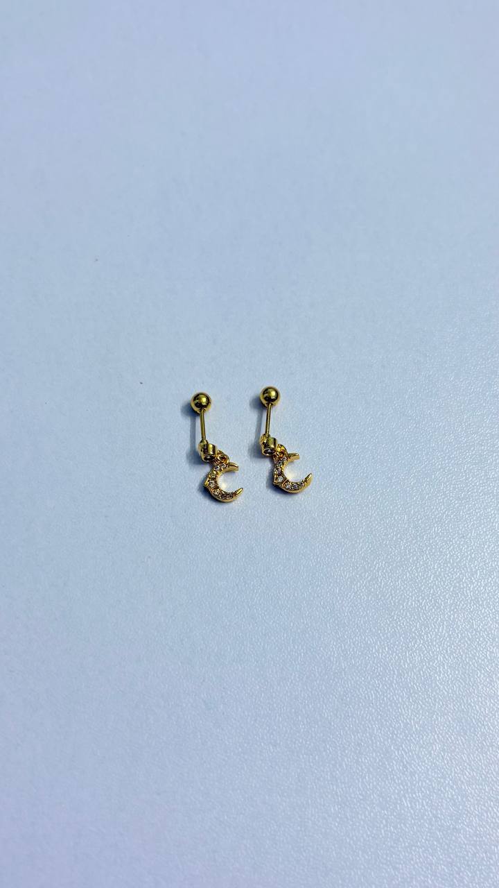 Moon Stone Hanging Ball Back Studs