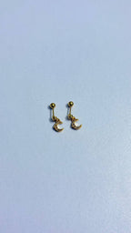 Moon Stone Hanging Ball Back Studs