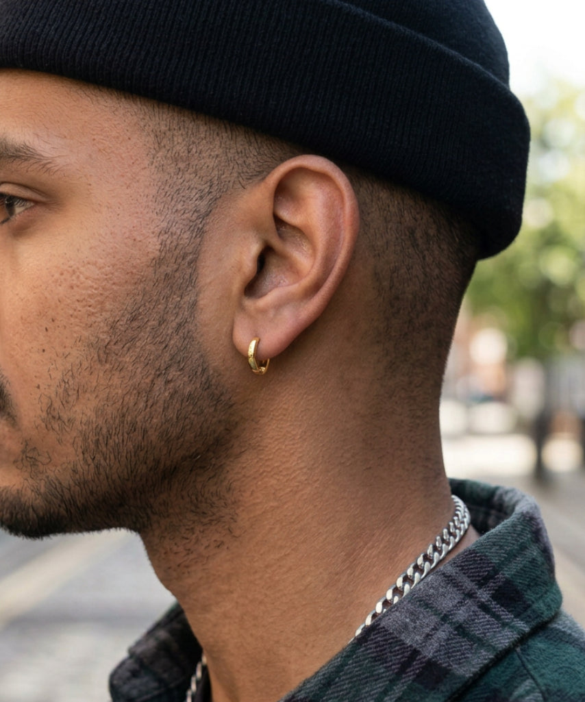 Unisex Gold Plain Hoops