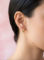 Unisex Gold Plain Hoops