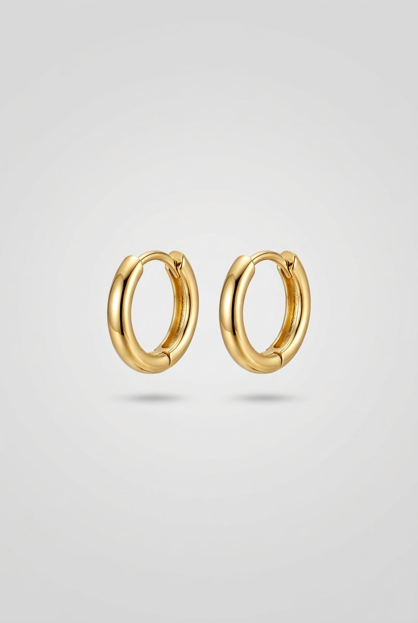 Unisex Gold Plain Hoops