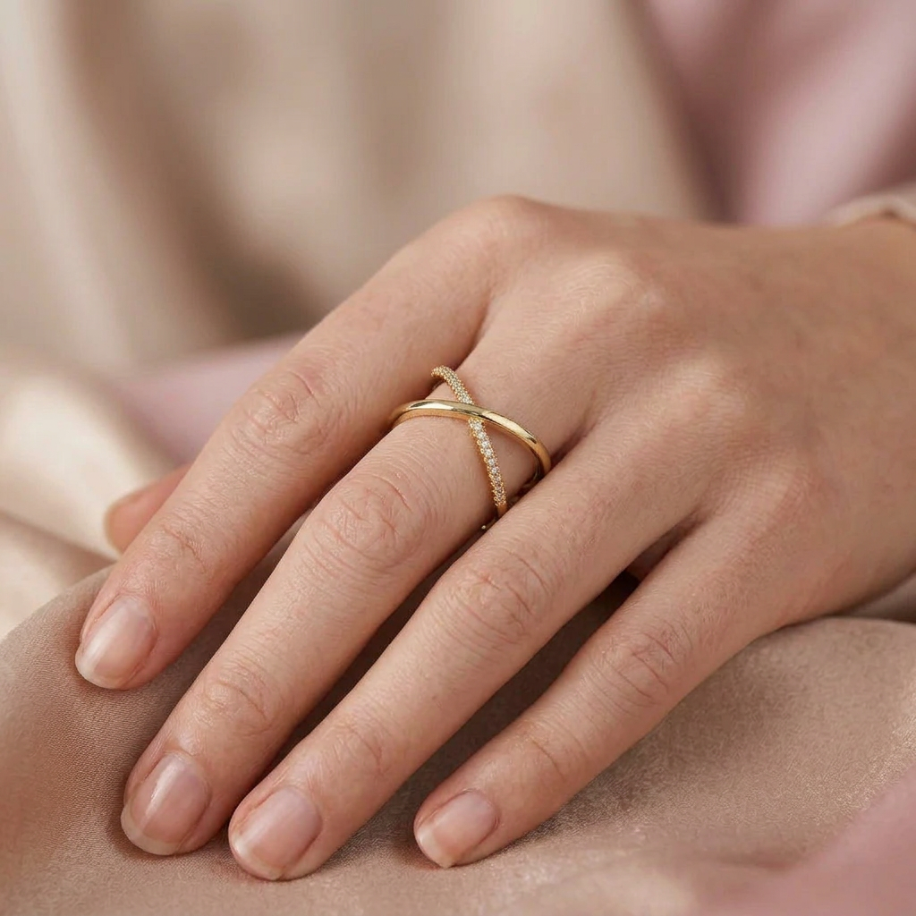 Infinity Cross Adjustable Ring