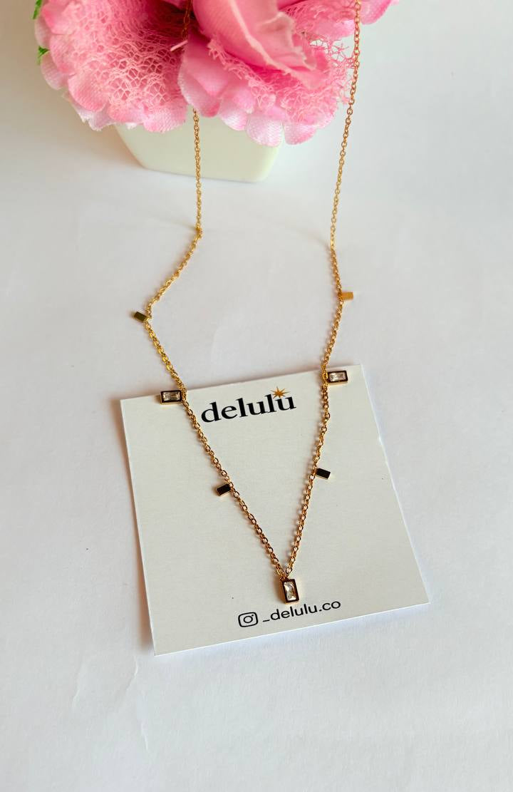 White charms stone chain