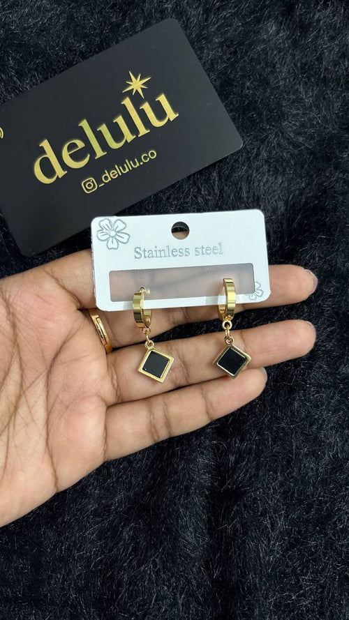 Black Diamond Hoops