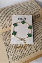 Green clover chain bracelet