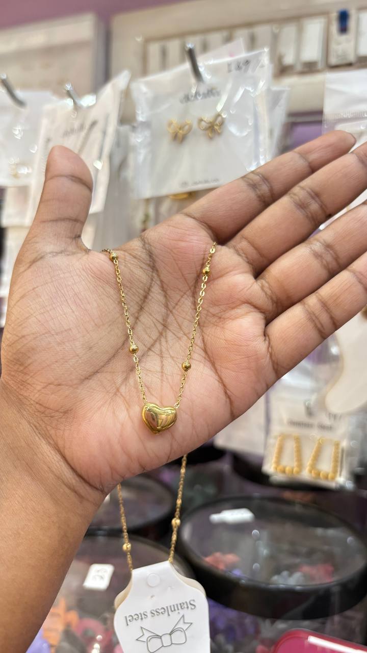Tiny heart beaded chain